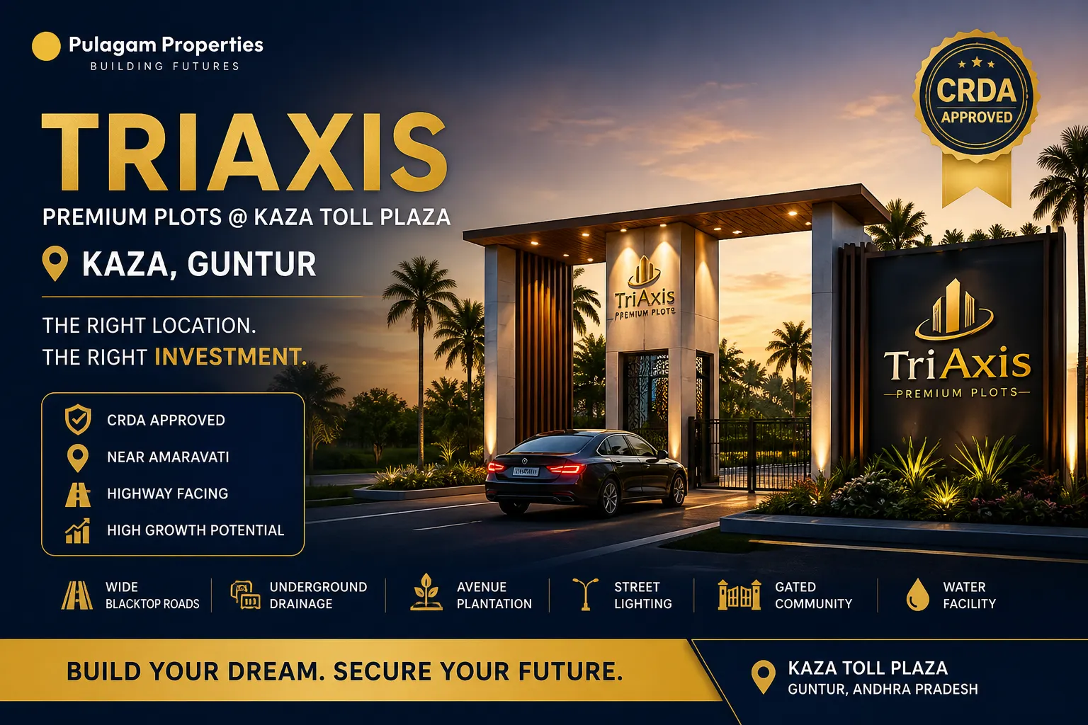 TriAxis Premium Plots @ Kaza Toll Plaza, Guntur